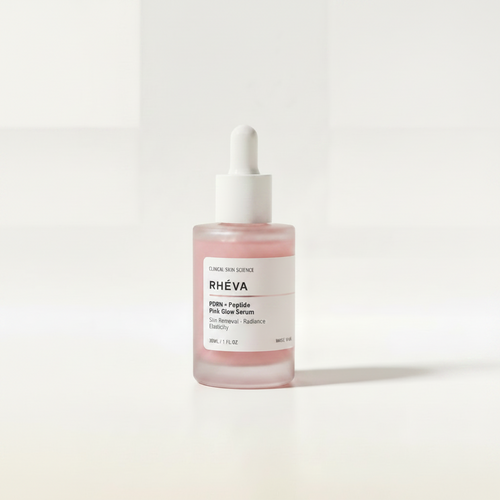 RHÉVA peptide & PDRN active serum bottle on white background