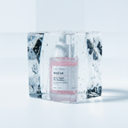 RHÉVA peptide & PDRN active serum bottle on white background with Ice Block